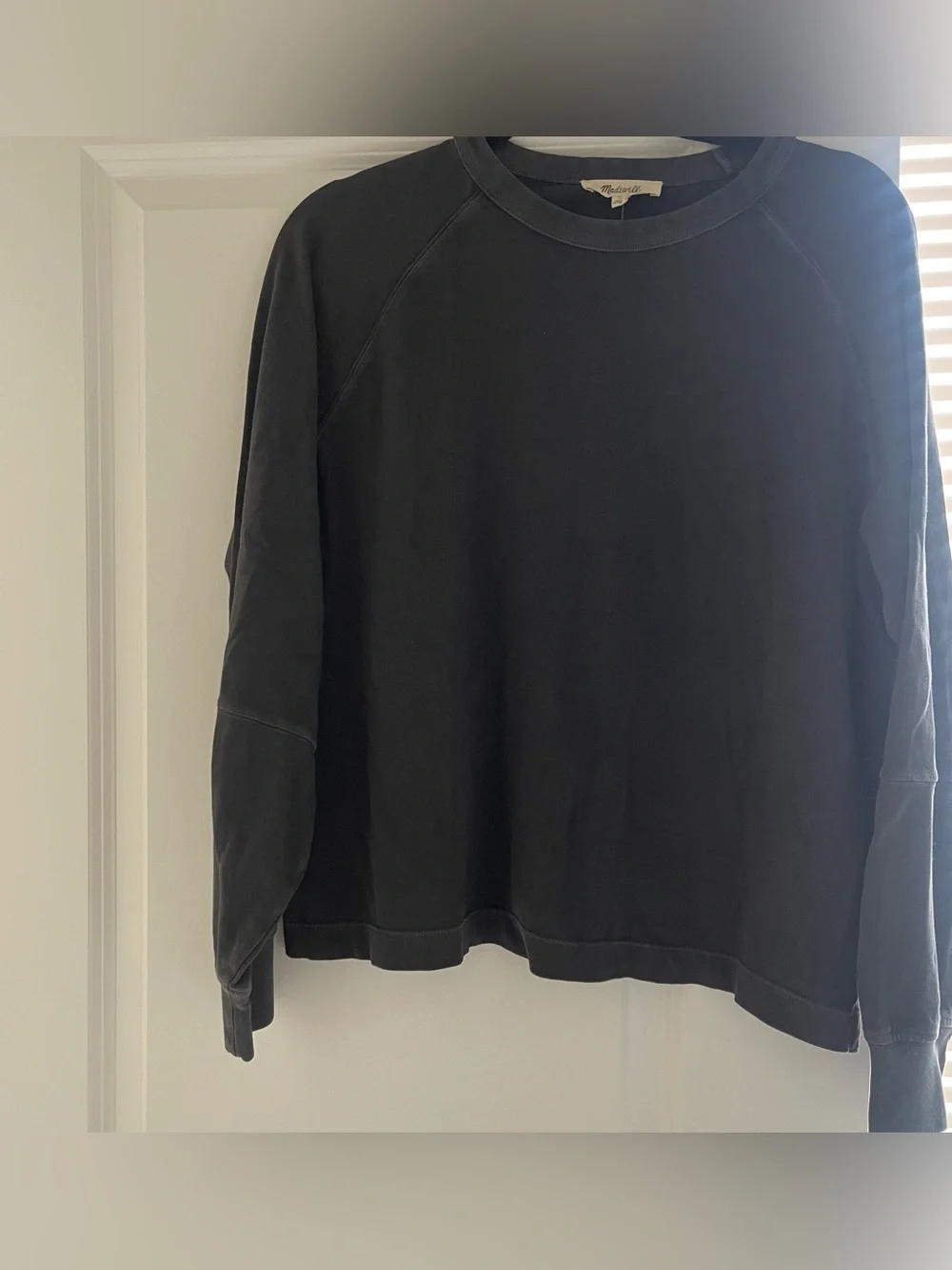 Madewell Black Crewneck Pullover Sweatshirt Long Sleeve Medium NWT